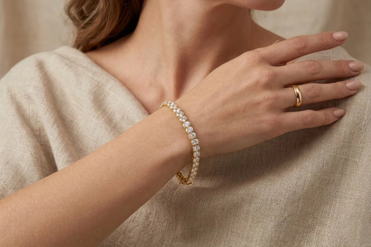 925 Sterling Silver & 9K-18K Gold Tennis Bracelets | Heero Gems