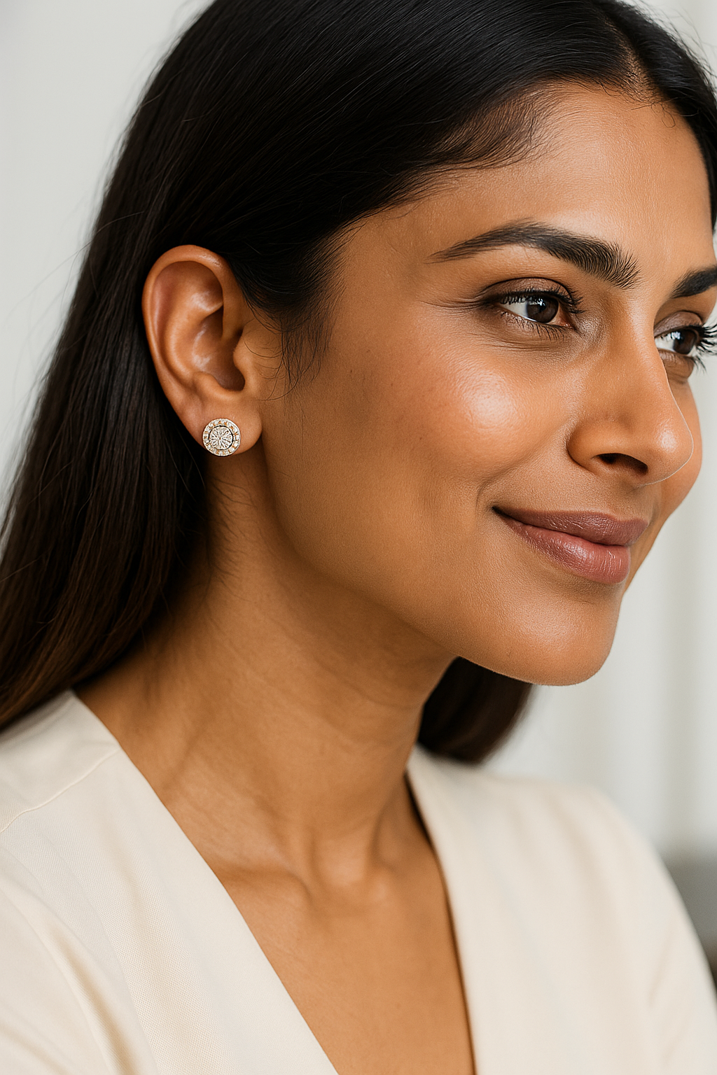Lumière Halo Stud Earrings – Classic Sparkle, Modern Elegance