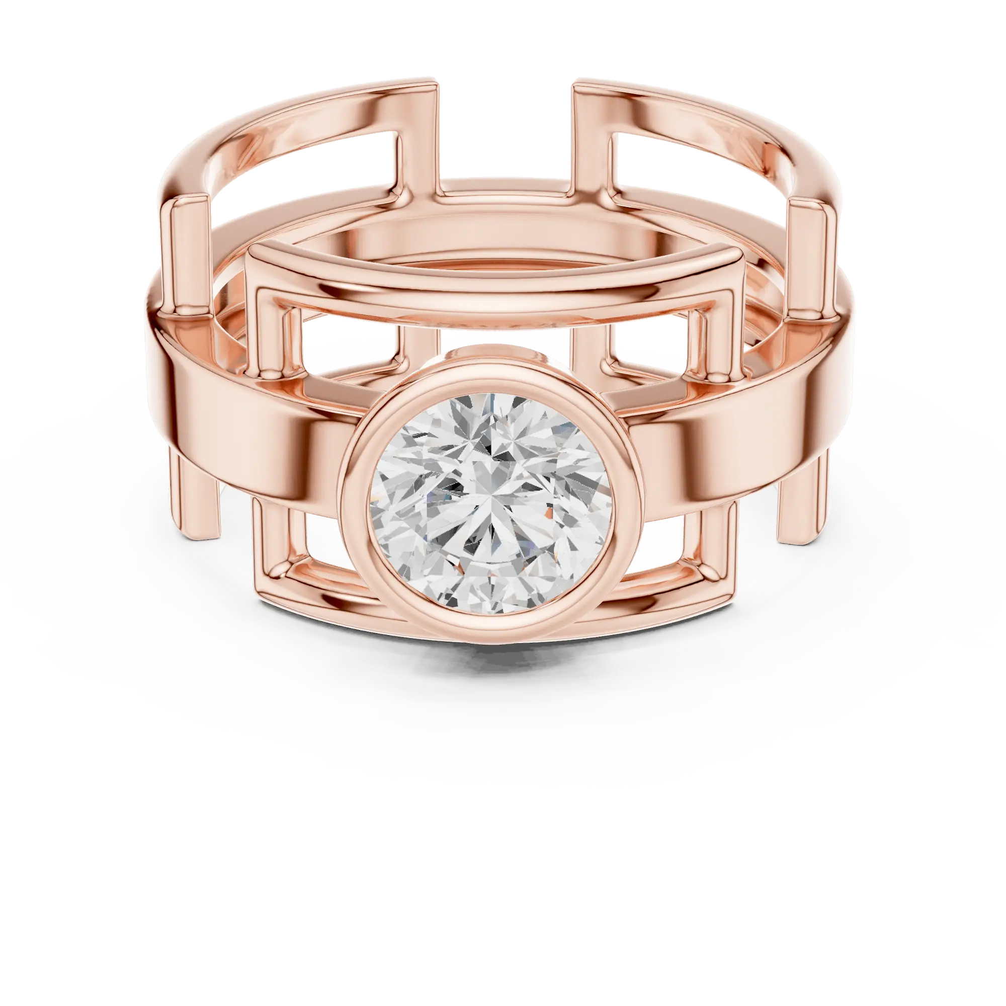 Architectural Signature Cage Ring – High-End Designer Masterpiece