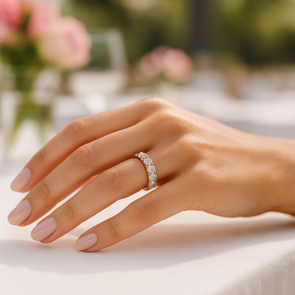 Aurora Round Diamond Eternity Ring – A Forever Promise in Every Stone